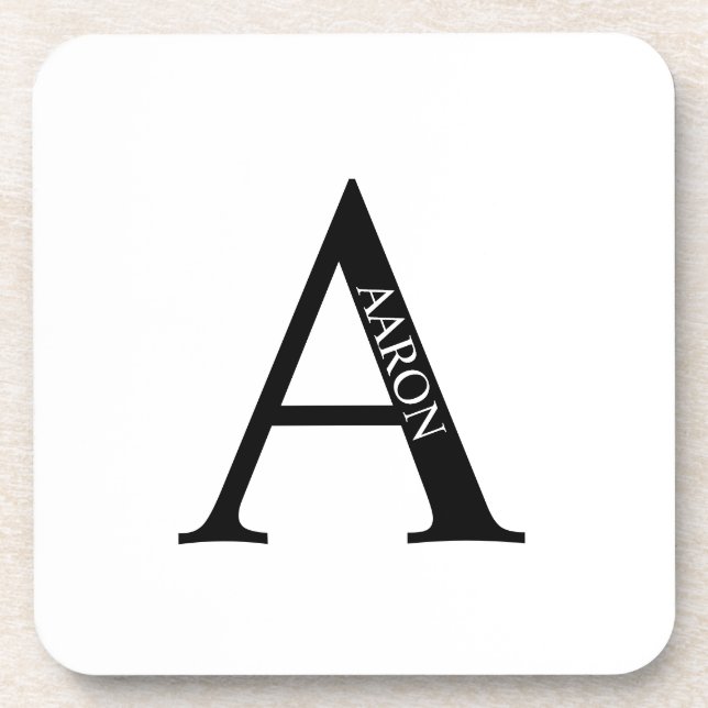 Posavasos Monograma personalizado y cafetera de bebidas con  (Frente)