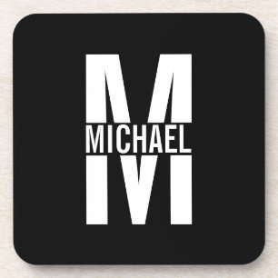 Posavasos Monograma personalizado y cafetera de bebidas con