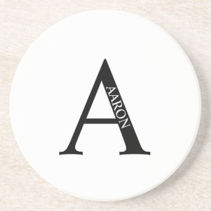 Posavasos Monograma personalizado y nombre escayola de areni