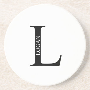 Posavasos Monograma personalizado y nombre escayola de areni