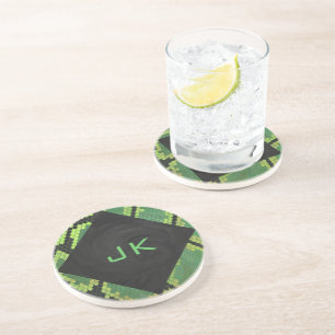 Posavasos Monograma Snake Verde y Negro