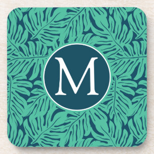 Posavasos Monograma tropical del modelo el de la hoja de