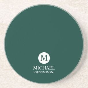 Posavasos Monograma y nombre clásicos de los Groomsmen perso