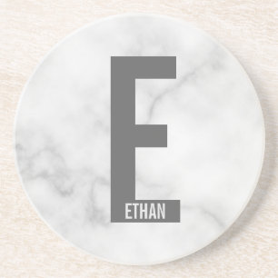 Posavasos Monograma y nombre negrita personalizado moderno