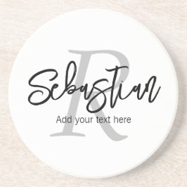 Posavasos Monograma y nombre personalizados