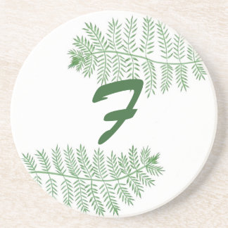 Posavasos Monogramas de Fern Verde personalizado por Cheryls