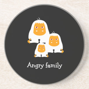 Posavasos Monos de familia enfadada diseño