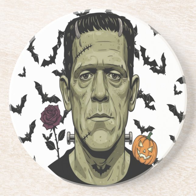 Posavasos Monster Laughs Funny Spooky Frankenstein Energy (Frente)
