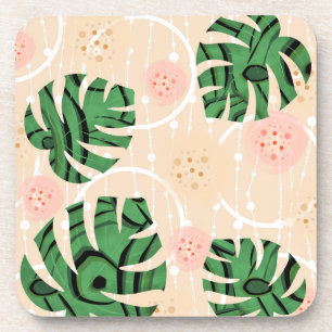 Posavasos Monstera deja en rosa.