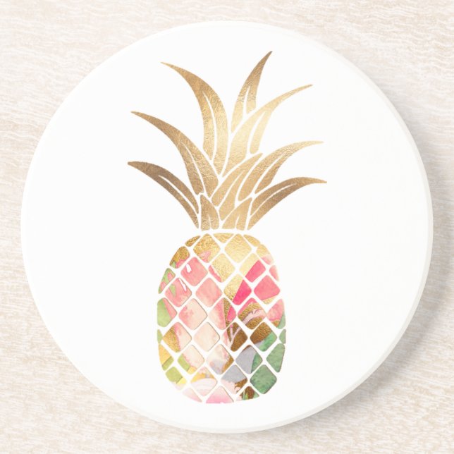 Posavasos Monstruo acuarela Gold de piña (Frente)