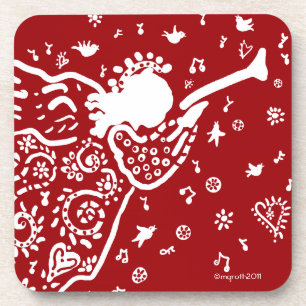 Posavasos Monstruo de ángel de trompeta roja
