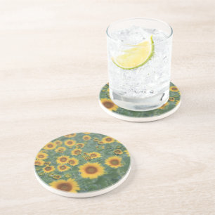 Posavasos Monstruo de arena del campo del girasol