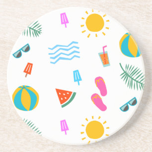 Posavasos Monstruo de arena del patrón de la playa de verano