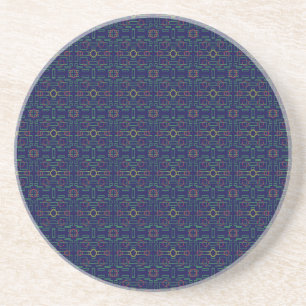 Posavasos Monstruo de arenisca con oveja azul geométrica ama