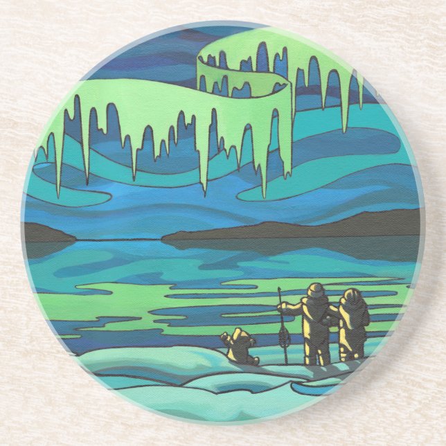 Posavasos Monstruo de arte nativo de las primeras naciones (Frente)