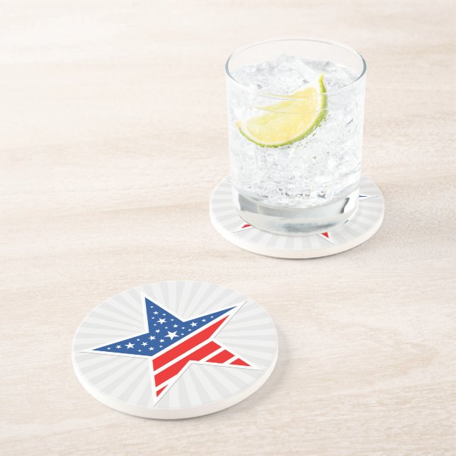 Posavasos Monstruo de bebidas de estrella patriótica (Lado)