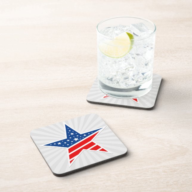 Posavasos Monstruo de bebidas de estrella patriótica (Lado Derecho)
