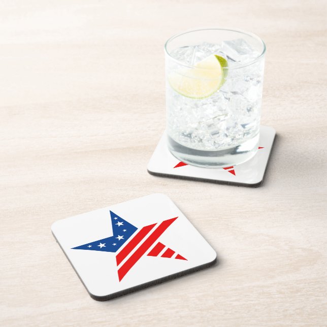 Posavasos Monstruo de bebidas de estrella patriótica (Lado Derecho)