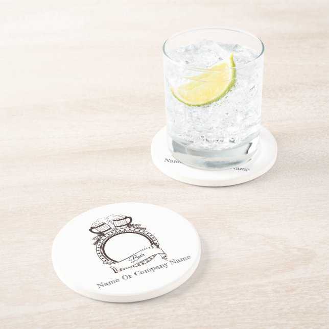 Posavasos Monstruo de cerveza de nombre personalizado (Lado)