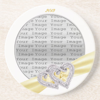 Posavasos Monstruo de cinta de limón de corazón personalizad