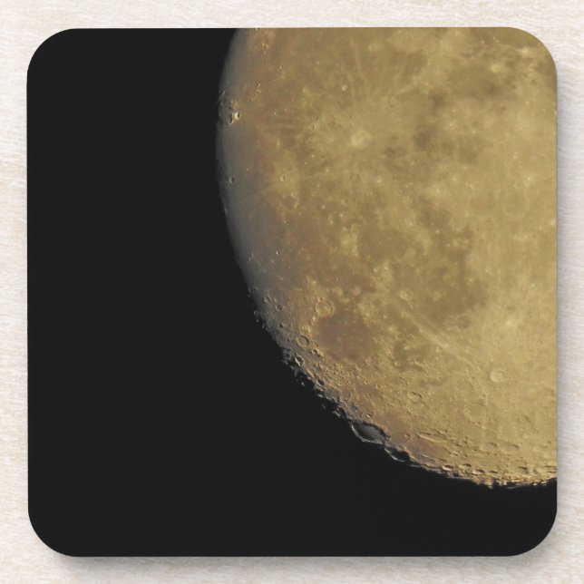 Posavasos Monstruo de corcho con foto de la luna (Frente)