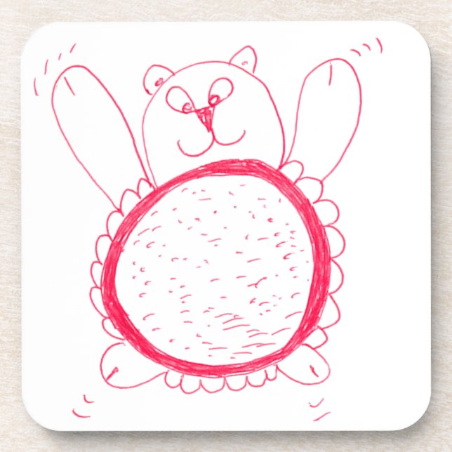 Posavasos Monstruo de corcho de oso de girasol (Frente)