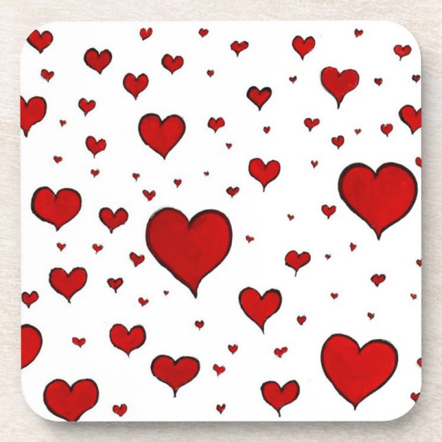 Posavasos Monstruo de corcho del Grupo de Corazón Rojo (Frente)