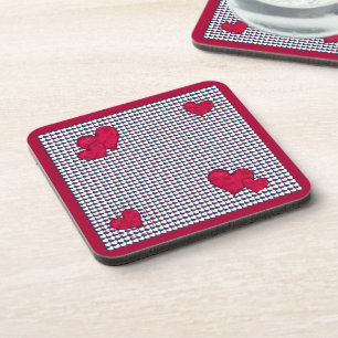 Posavasos Monstruo de corcho rojo y blanco