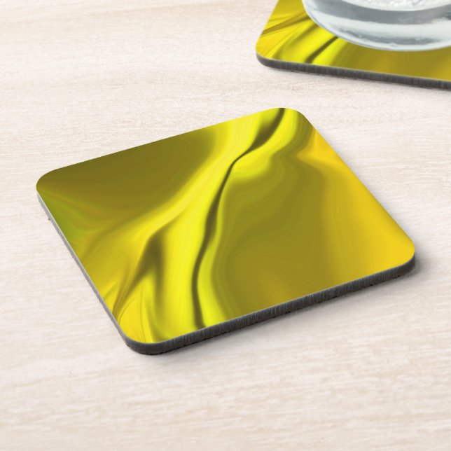Posavasos Monstruo de diseño amarillo liso (Lado Izquierdo)