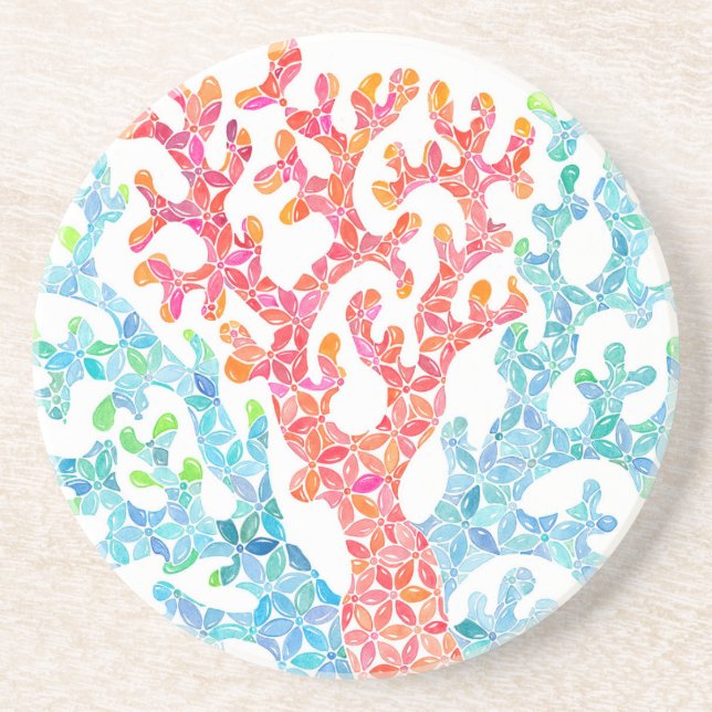 Posavasos Monstruo de diseño de corales (Frente)