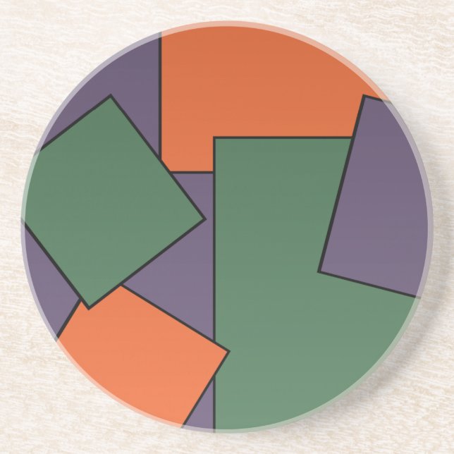 Posavasos Monstruo de diseño geométrico moderno (Frente)