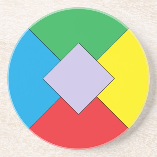 Posavasos Monstruo de elementos geométricos (Frente)