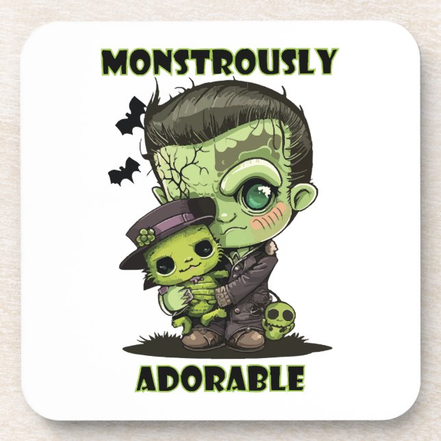 Posavasos Monstruo de Frankenstein lindo con peluche (Frente)