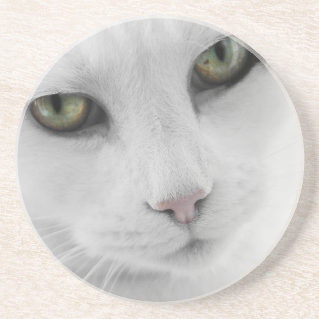 Posavasos Monstruo de gato blanco (Frente)