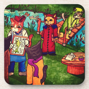 Posavasos Monstruo de gatos de artista