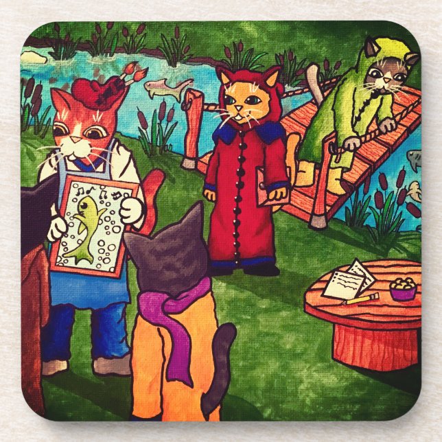 Posavasos Monstruo de gatos de artista (Frente)