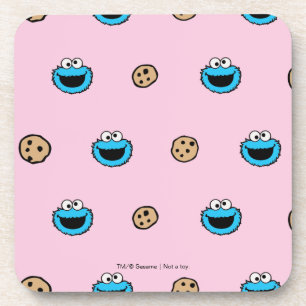 Posavasos Monstruo de las galletas y galletas patrón rosa