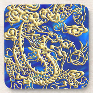 Posavasos Monstruo de lata de satín azul Dragon Gold