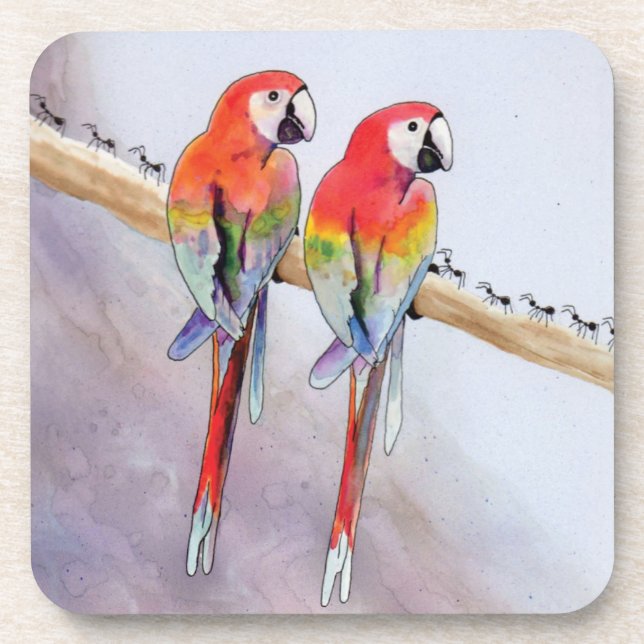Posavasos Monstruo de loros coloridos (Frente)