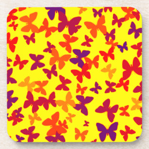 Posavasos Monstruo de mariposas amarillas y coloridas