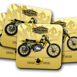 Posavasos Monstruo de Motocross amarillo | Montaje de la mon
