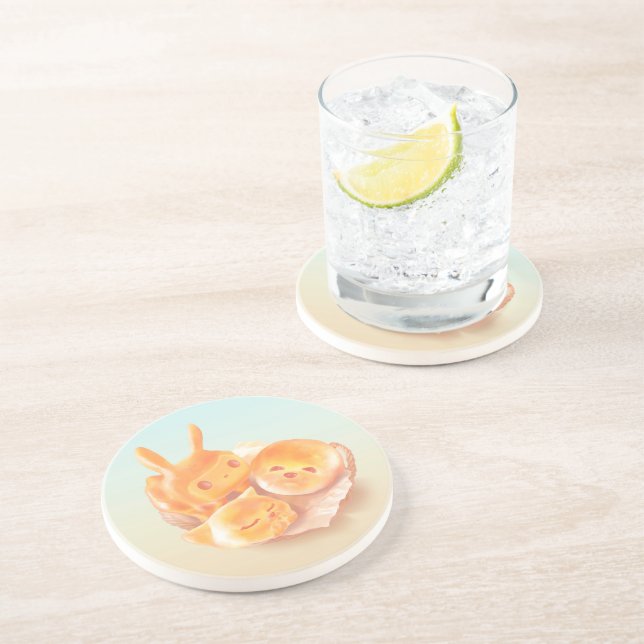 Posavasos Monstruo de pan con forma de animal adorable (Lado)