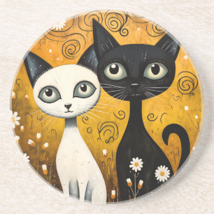 Posavasos Monstruo de piedra arenisca con tema de gato