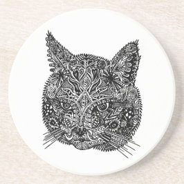 Posavasos Monstruo de piedra arenisca de cabeza de gato orna