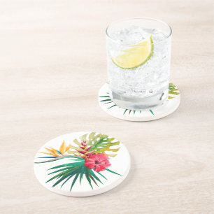 Posavasos Monstruo de piedra de flores tropicales