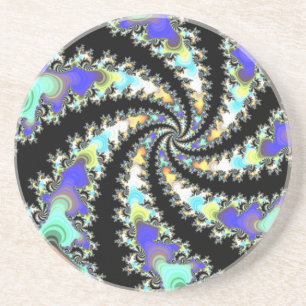 Posavasos Monstruo de piedra fractal girado divertido