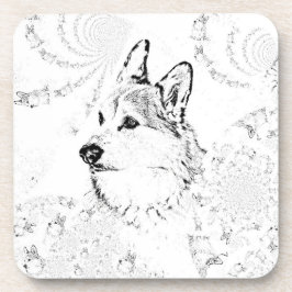 Posavasos Monstruo de plástico de patrón corgi con corcho