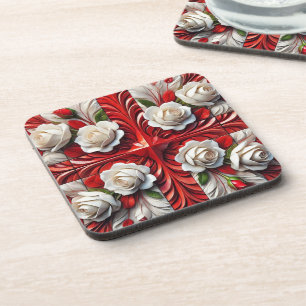 Posavasos Monstruo de plástico duro con diseño de Rosas ingl
