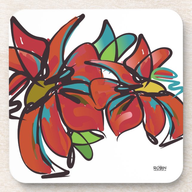 Posavasos Monstruo de plástico duro de Poinsettia (Frente)