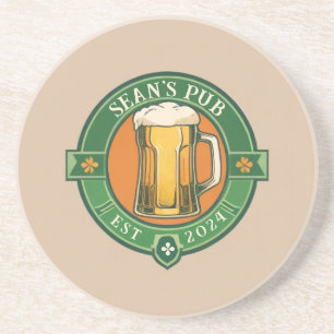 Posavasos Monstruo de pub irlandés personalizado con nombre 